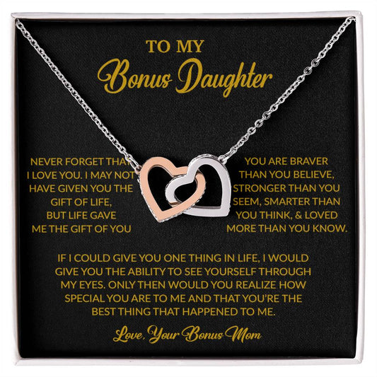 To My Bonus Daughter Necklace, Gift for Bonus Daughter, Step Daughter Birthday 5_6_Gold