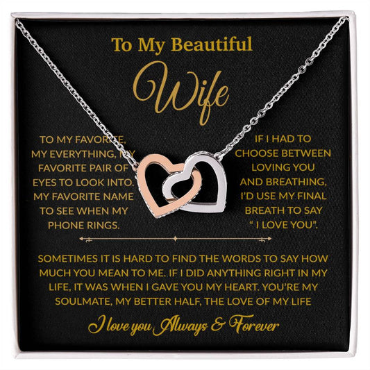 To My Wife Necklace, Gift For Wife, Anniversary Gift For Wife, Necklace For Wife 8_6_Gold