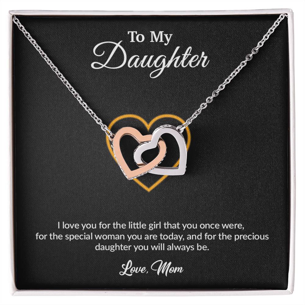 To My Daughter Necklace, Gift for Daughter from Mom, Mother Daughter Necklace 11_8_Black