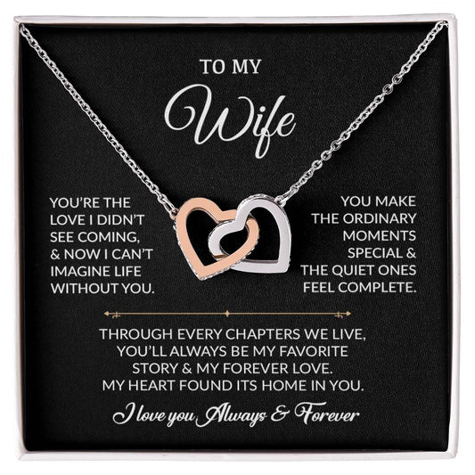 To My Wife Necklace, Gift For Wife, Anniversary Gift For Wife, Necklace For Wife 10_8_Black