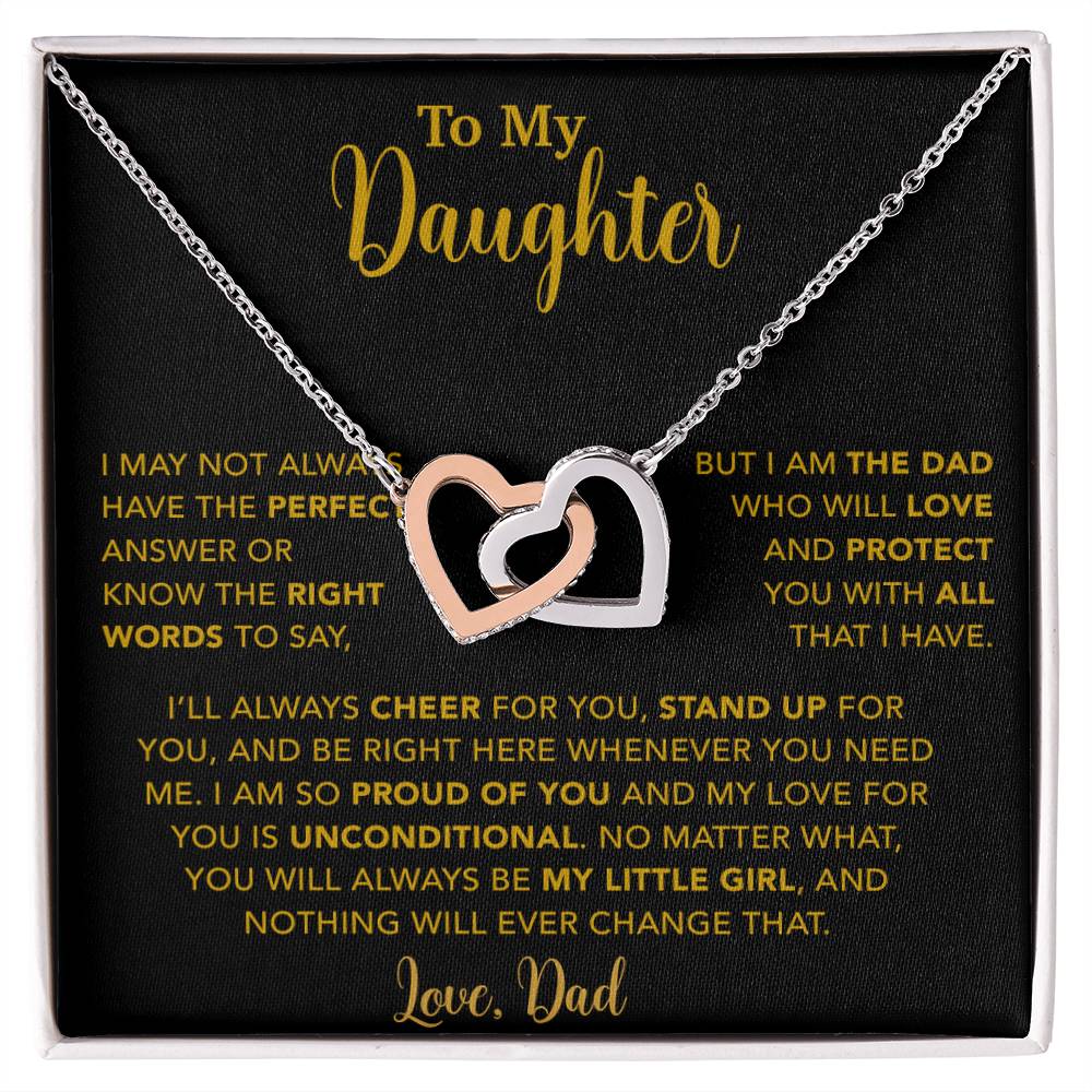 To My Daughter Necklace, Gift for Daughter from Dad, Father Daughter Necklace  15_6_Gold