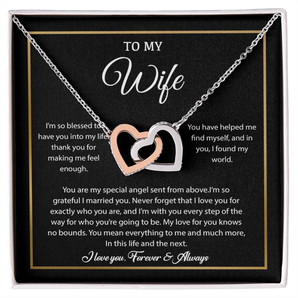 To My Wife Necklace, Gift For Wife, Anniversary Gift For Wife, Necklace For Wife 21_7_Black