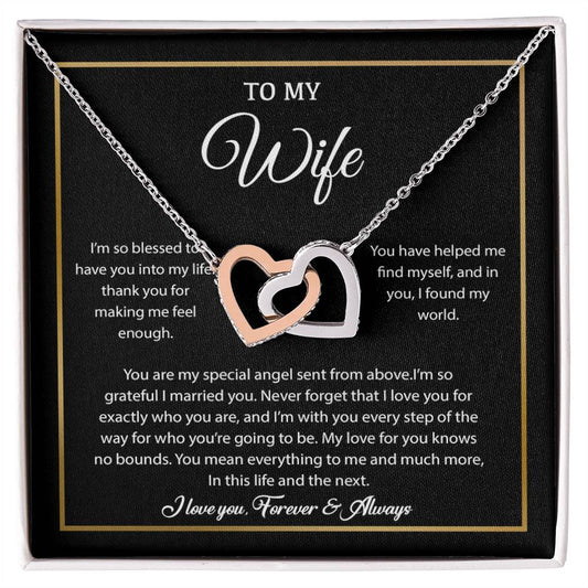 To My Wife Necklace, Gift For Wife, Anniversary Gift For Wife, Necklace For Wife 21_7_Black
