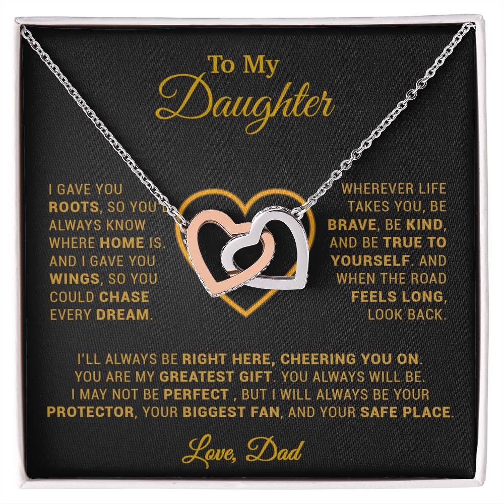To My Daughter Necklace, Gift for Daughter from Dad, Father Daughter Necklace 18_3_Gold