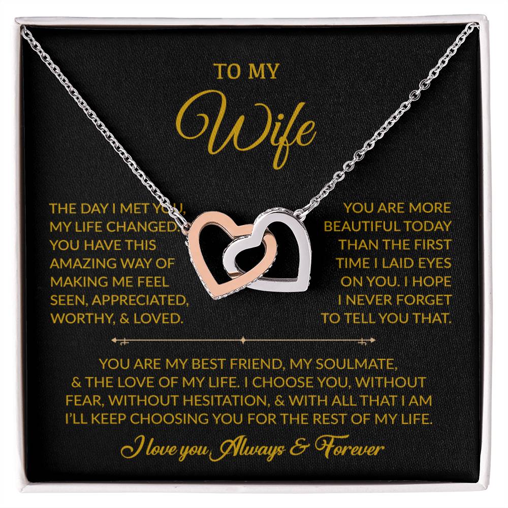 To My Wife Necklace, Gift For Wife, Anniversary Gift For Wife, Necklace For Wife 15_8_Gold