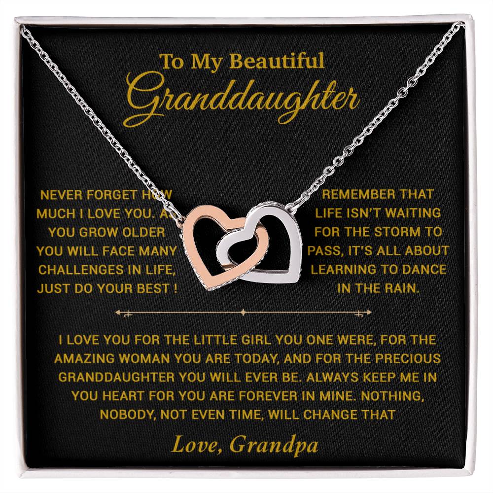 To My Granddaughter Necklace, Birthday Gift For Granddaughter, Birthday Gifts 22_7_Gold