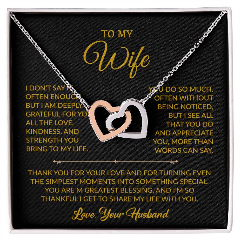 To My Wife Necklace, Gift For Wife, Anniversary Gift For Wife, Necklace For Wife 2_9_Gold