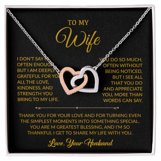 To My Wife Necklace, Gift For Wife, Anniversary Gift For Wife, Necklace For Wife 2_9_Gold