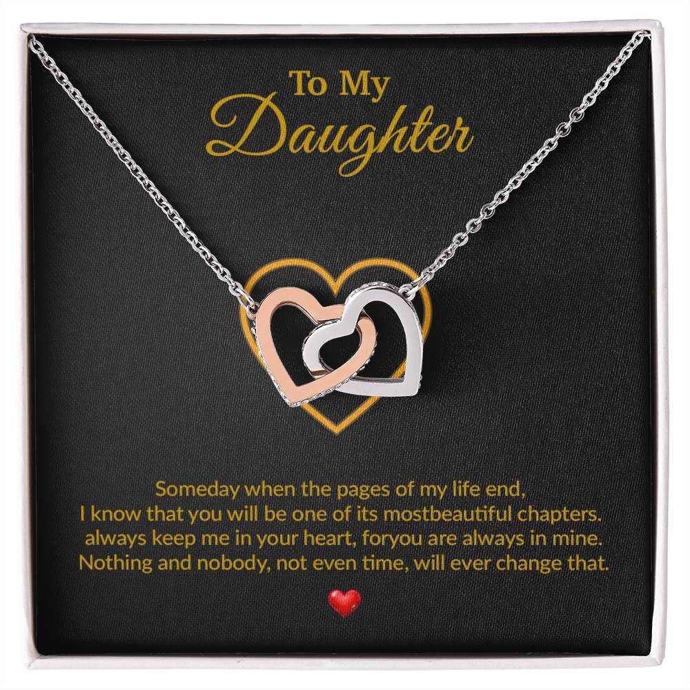 To My Daughter Necklace, Gift for Daughter from Dad, Father Daughter Necklace 14_8_Gold