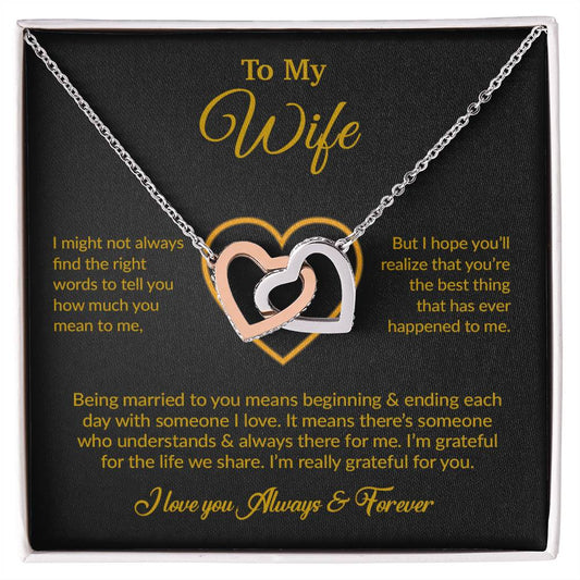 To My Wife Necklace, Gift For Wife, Anniversary Gift For Wife, Necklace For Wife 15_6_Gold