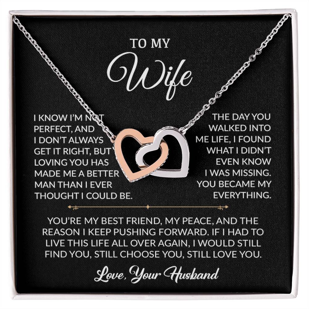 To My Wife Necklace, Gift For Wife, Anniversary Gift For Wife, Necklace For Wife 11_9_Black