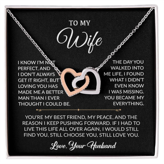 To My Wife Necklace, Gift For Wife, Anniversary Gift For Wife, Necklace For Wife 11_9_Black