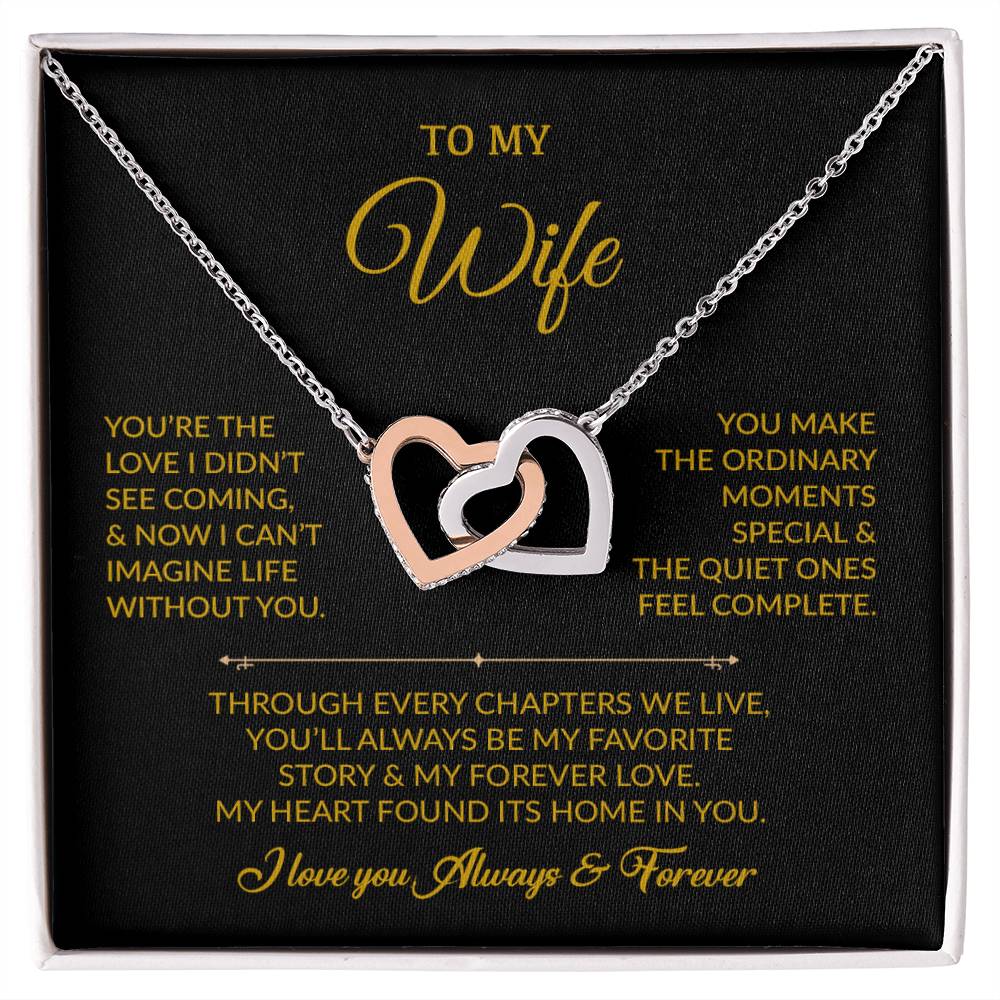 To My Wife Necklace, Gift For Wife, Anniversary Gift For Wife, Necklace For Wife 30_7_Gold