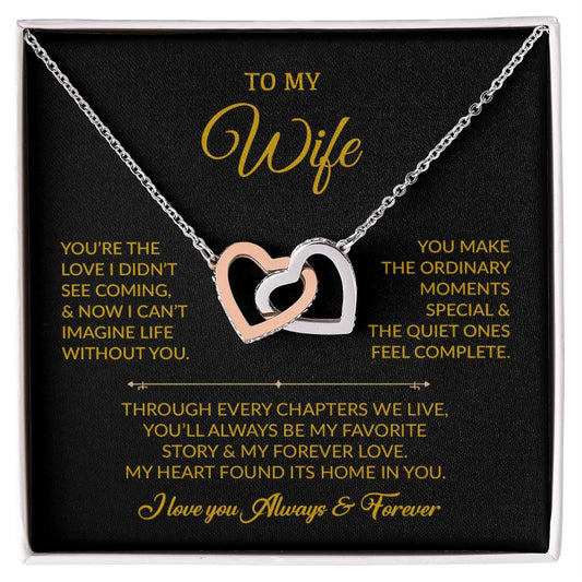 To My Wife Necklace, Gift For Wife, Anniversary Gift For Wife, Necklace For Wife 30_7_Gold