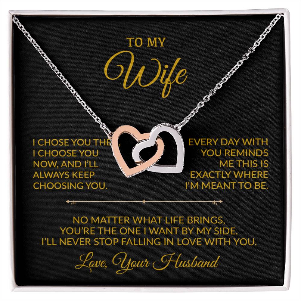 To My Wife Necklace, Gift For Wife, Anniversary Gift For Wife, Necklace For Wife 28_8_Gold