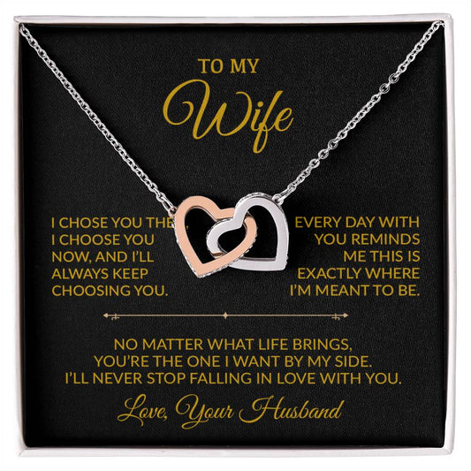 To My Wife Necklace, Gift For Wife, Anniversary Gift For Wife, Necklace For Wife 28_8_Gold