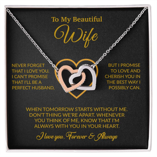 To My Wife Necklace, Gift For Wife, Anniversary Gift For Wife, Necklace For Wife 14_6_Gold