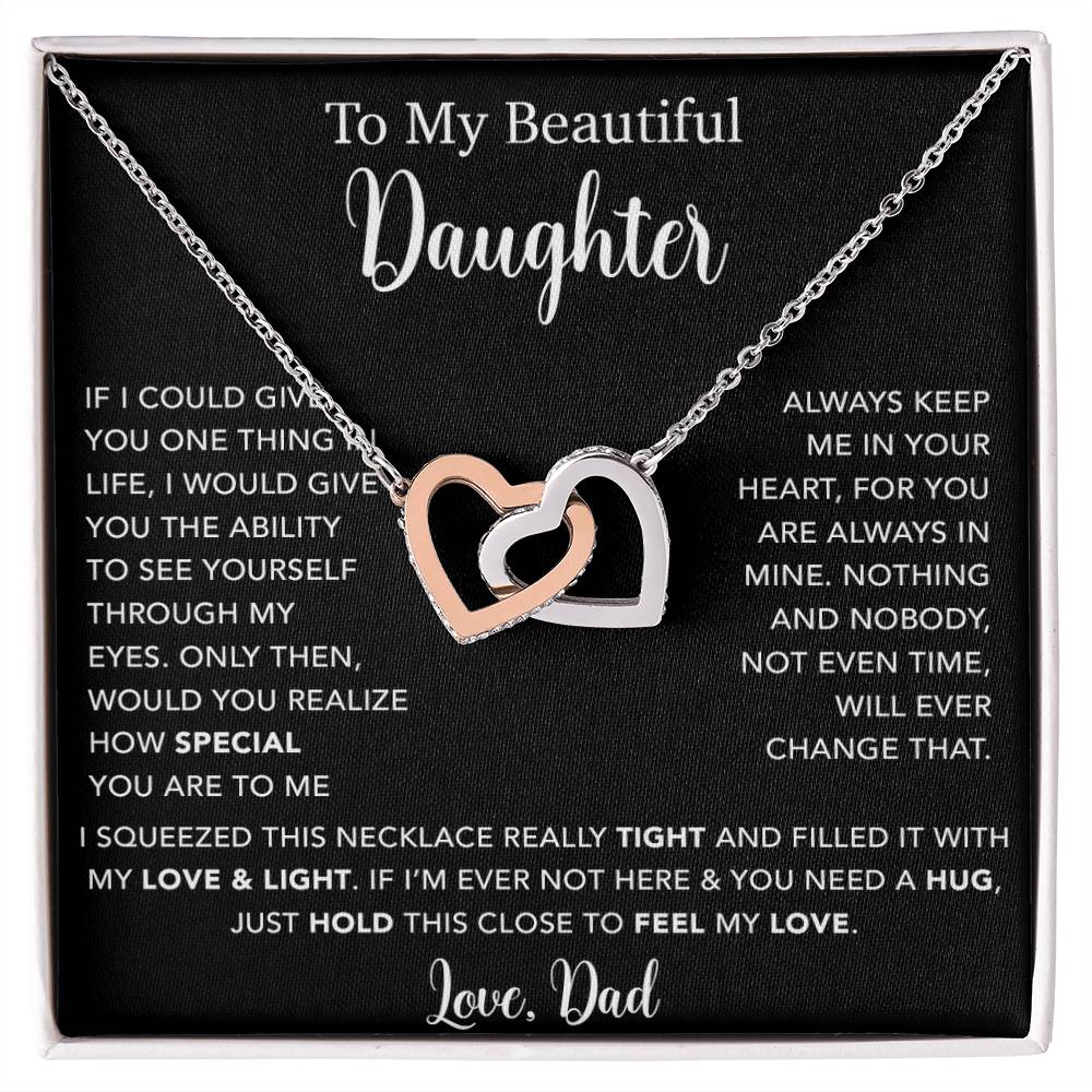To My Daughter Necklace, Gift for Daughter from Dad, Father Daughter Necklace  4_5_Black