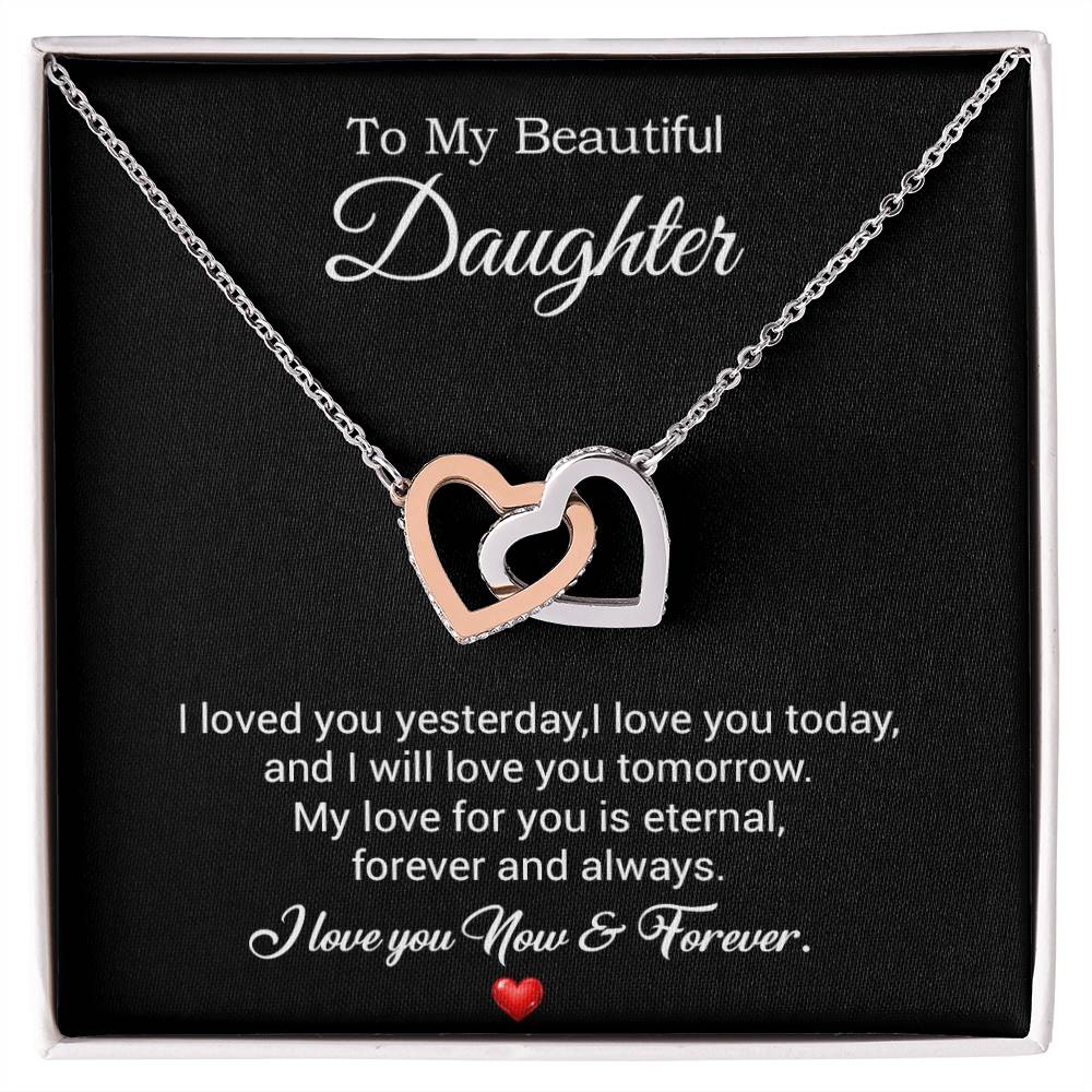 To My Daughter Necklace, Gift For Daughter From Dad, Daughter Father Necklace 30_7_Black