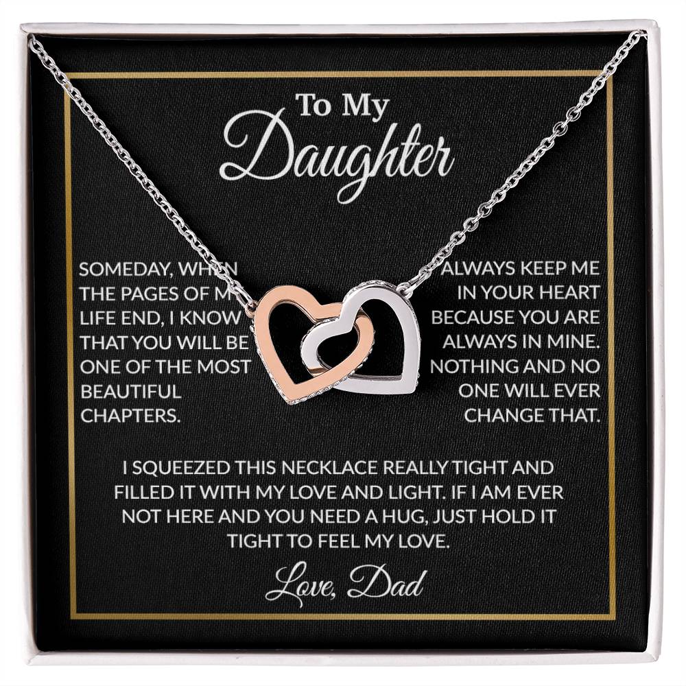 To My Daughter Necklace, Gift For Daughter From Dad, Daughter Father Necklace 5_12_Black