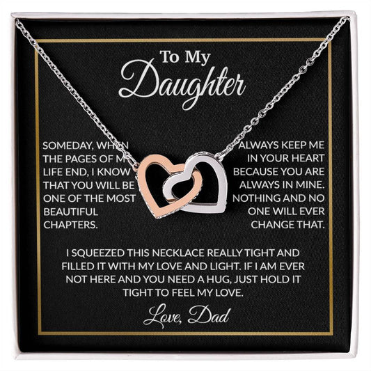 To My Daughter Necklace, Gift For Daughter From Dad, Daughter Father Necklace 5_12_Black