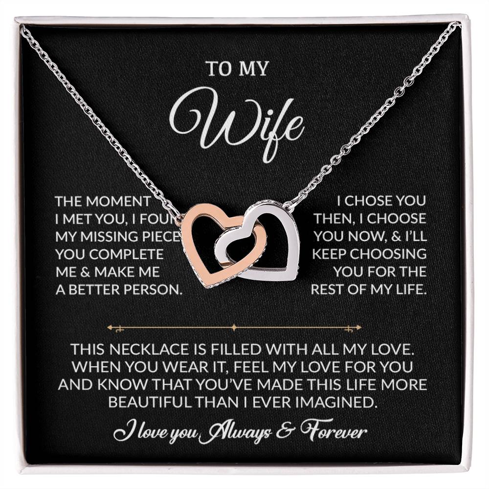 To My Wife Necklace, Gift For Wife, Anniversary Gift For Wife, Necklace For Wife 20_8_Black