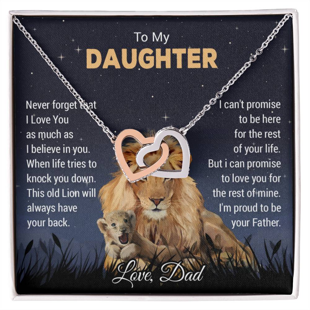 To My Daughter Necklace, Xmas Gift For Daughter From Dad, Daughter Father Lion