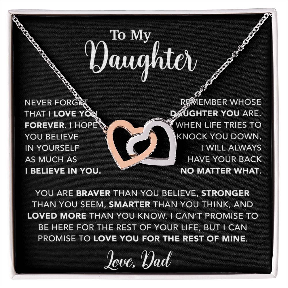 To My Daughter Necklace, Gift for Daughter from Dad, Father Daughter Necklace 7_4_Black