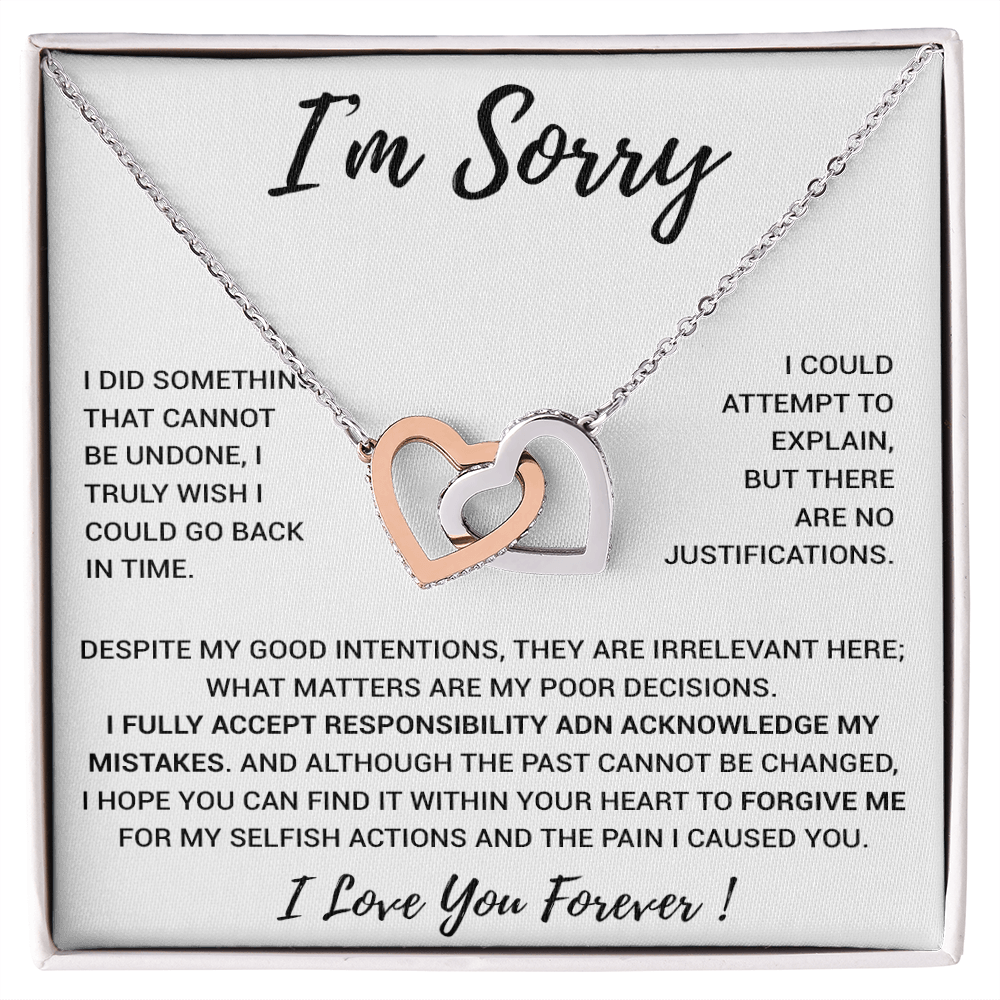 I'm Sorry Gift Apology Gift Necklace For Her, Wife, Girlfriend, Friend, Forgive