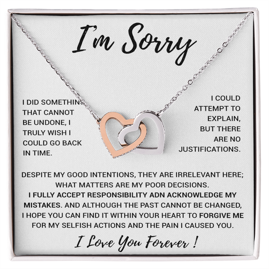 I'm Sorry Gift Apology Gift Necklace For Her, Wife, Girlfriend, Friend, Forgive