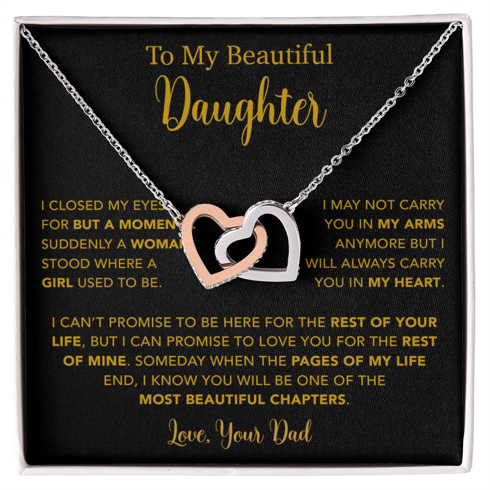 To My Daughter Necklace, Gift for Daughter from Dad, Father Daughter Necklace  22_5_Gold