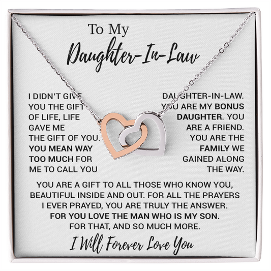 To My Daughter-In-Law Necklace, Gift For Daughter In Law, Daughter In Law Gift