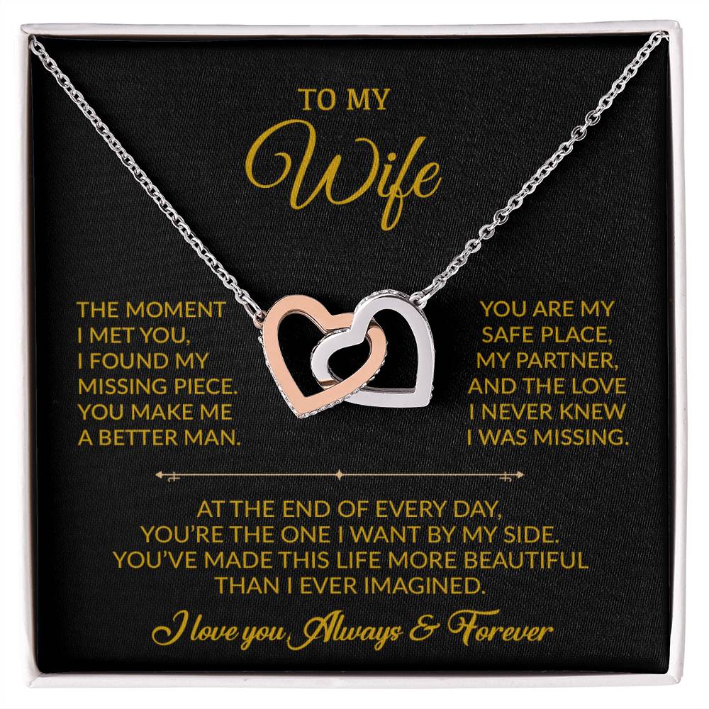To My Wife Necklace, Gift For Wife, Anniversary Gift For Wife, Necklace For Wife 30_8_Gold