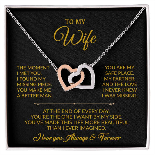 To My Wife Necklace, Gift For Wife, Anniversary Gift For Wife, Necklace For Wife 30_8_Gold