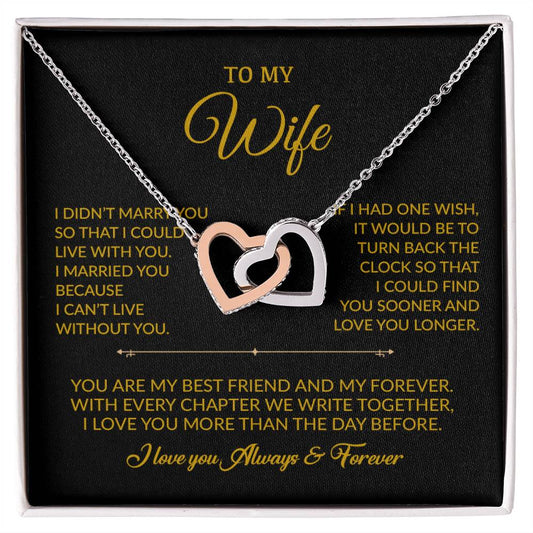 To My Wife Necklace, Gift For Wife, Anniversary Gift For Wife, Necklace For Wife 4_8_Gold