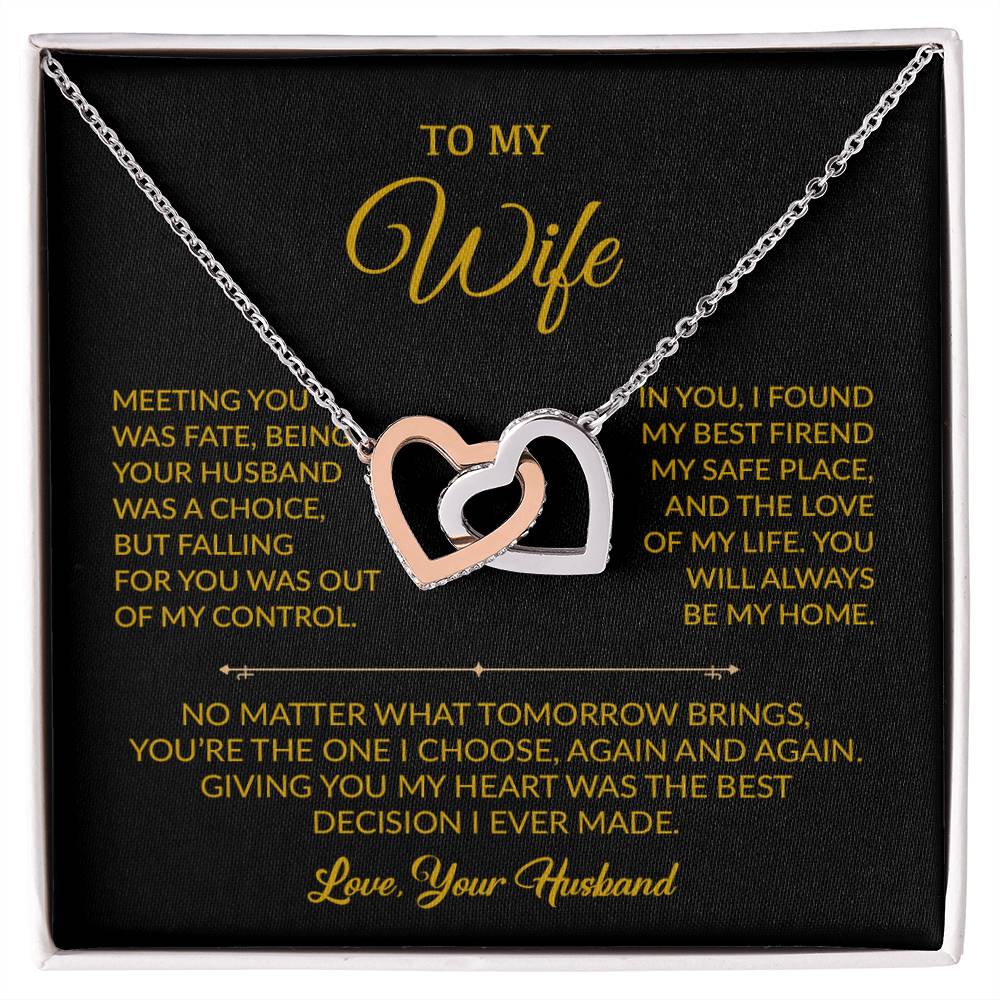 To My Wife Necklace, Gift For Wife, Anniversary Gift For Wife, Necklace For Wife 22_8_Gold