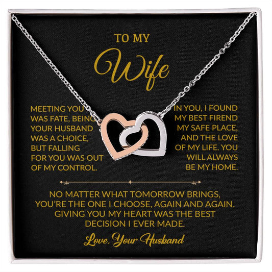 To My Wife Necklace, Gift For Wife, Anniversary Gift For Wife, Necklace For Wife 22_8_Gold