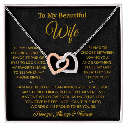 To My Wife Necklace, Gift For Wife, Anniversary Gift For Wife, Necklace For Wife 7_6_Gold