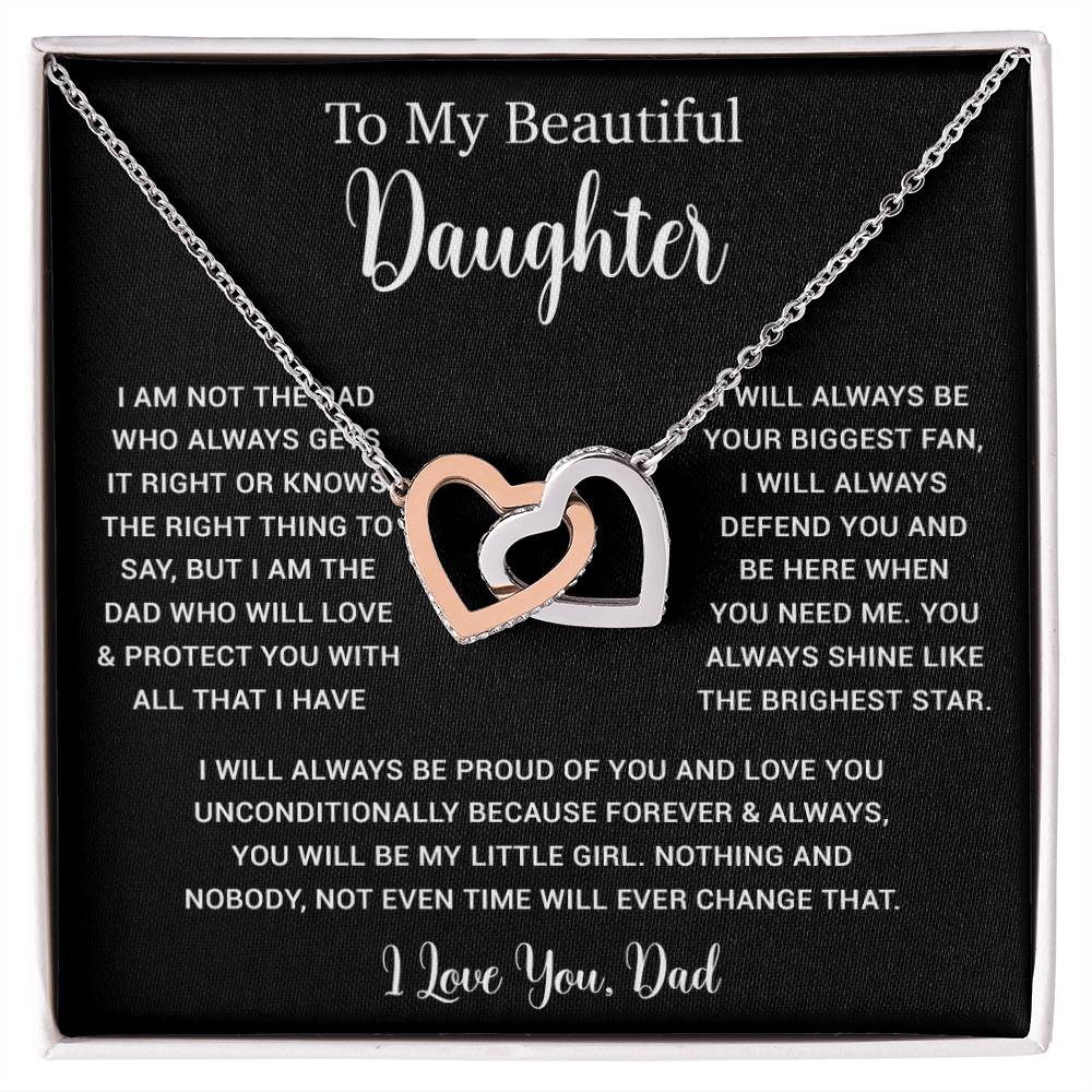 To My Daughter Necklace, Gift for Daughter from Dad, Father Daughter Necklace  6_5_Black