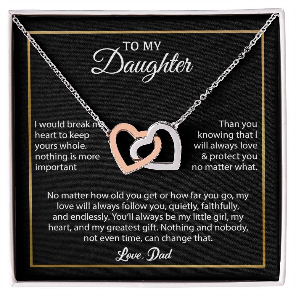 To My Daughter Necklace, Gift for Daughter from Dad, Father Daughter Necklace 4_6_Black