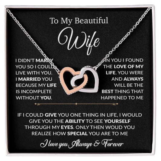 To My Wife Necklace, Gift For Wife, Anniversary Gift For Wife, Necklace For Wife 23_6_Black