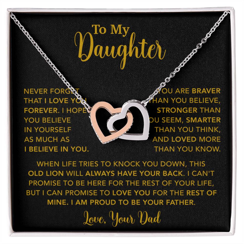 To My Daughter Necklace Gift for Daughter from Dad,Daughter Father Necklace 15_4_Gold