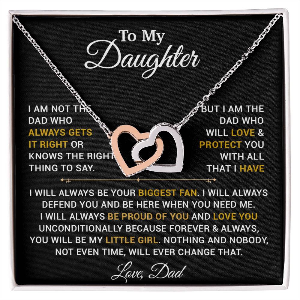 To My Daughter Necklace, Gift for Daughter from Dad, Father Daughter Necklace 4_4_Gold