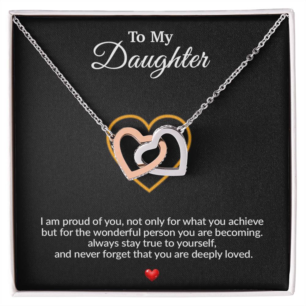 To My Daughter Necklace, Gift for Daughter from Dad, Father Daughter Necklace 12_8_Black