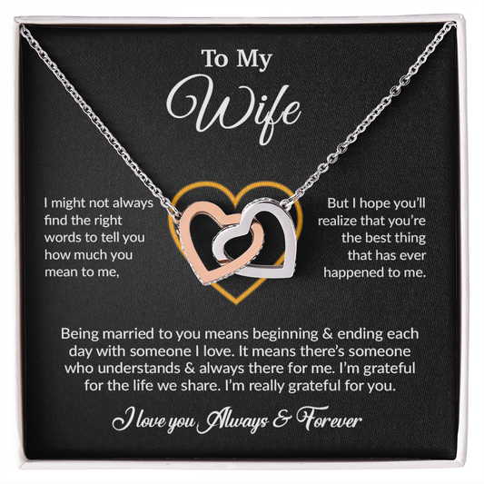 To My Wife Necklace, Gift For Wife, Anniversary Gift For Wife, Necklace For Wife 15_6_Black