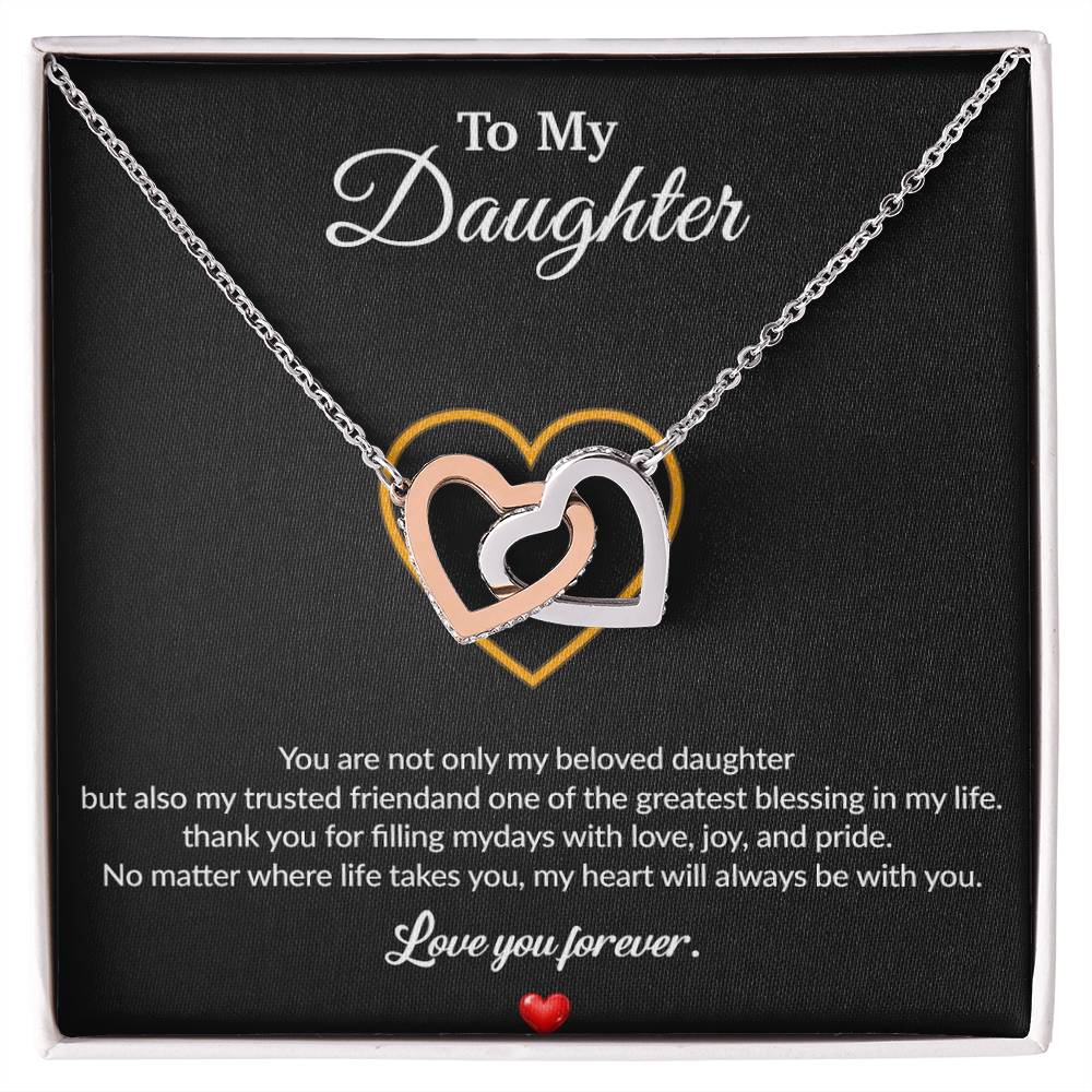 To My Daughter Necklace, Gift for Daughter from Dad, Father Daughter Necklace 13_8_Black