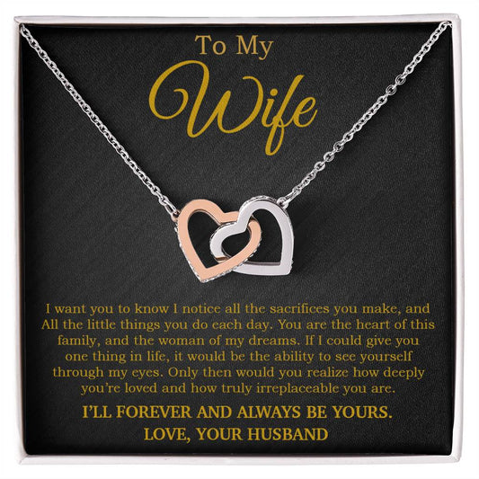 To My Wife Necklace, Mother's Day Gift from Husband, Wife Birthday Gift 29_5_Gold