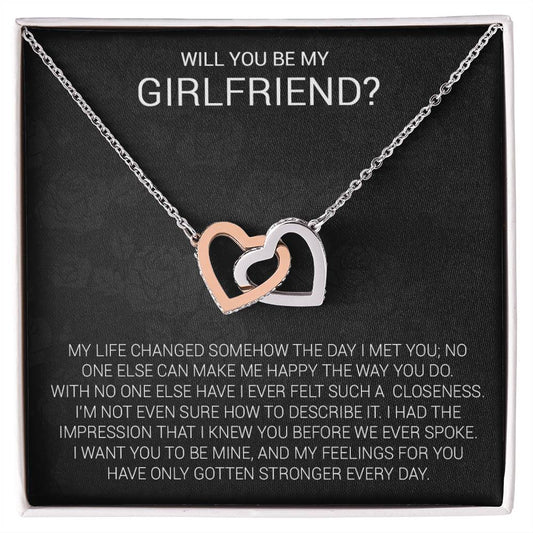 Girlfriend Proposal Necklace, Girlfriend Proposal Gift, Be My Girlfriend Gift