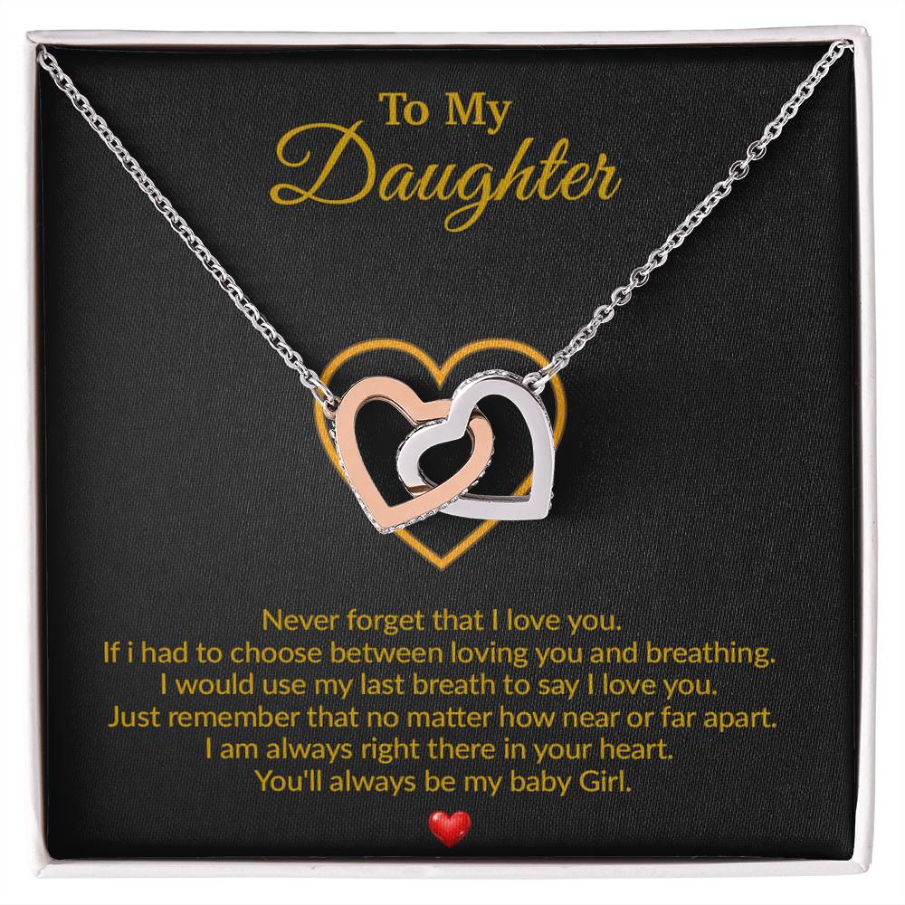 To My Daughter Necklace, Gift for Daughter from Dad, Father Daughter Necklace 11_8_Gold