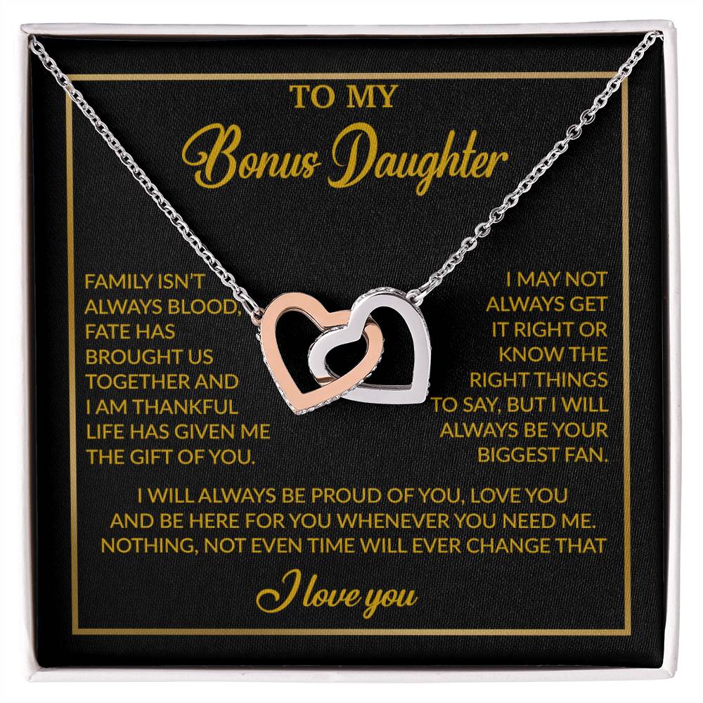 To My Bonus Daughter Necklace, Gift for Bonus Daughter, Step Daughter Birthday 18_4_Gold